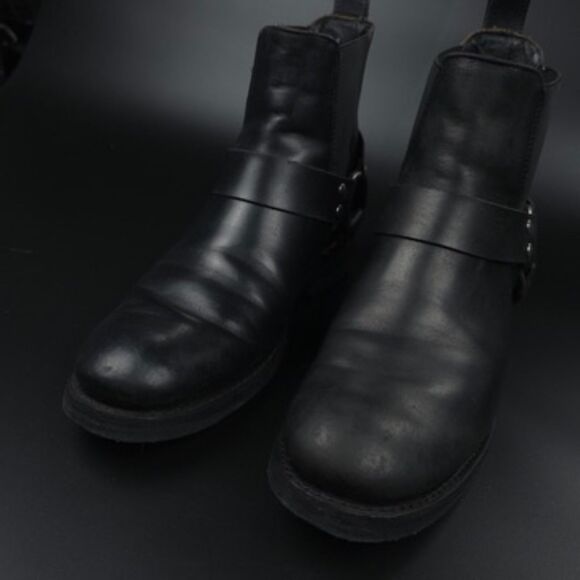 FRYE Stone Harness Chelsea Boots Black Boho Grunge Moto Biker Western Cowboy 9 - Picture 7 of 14